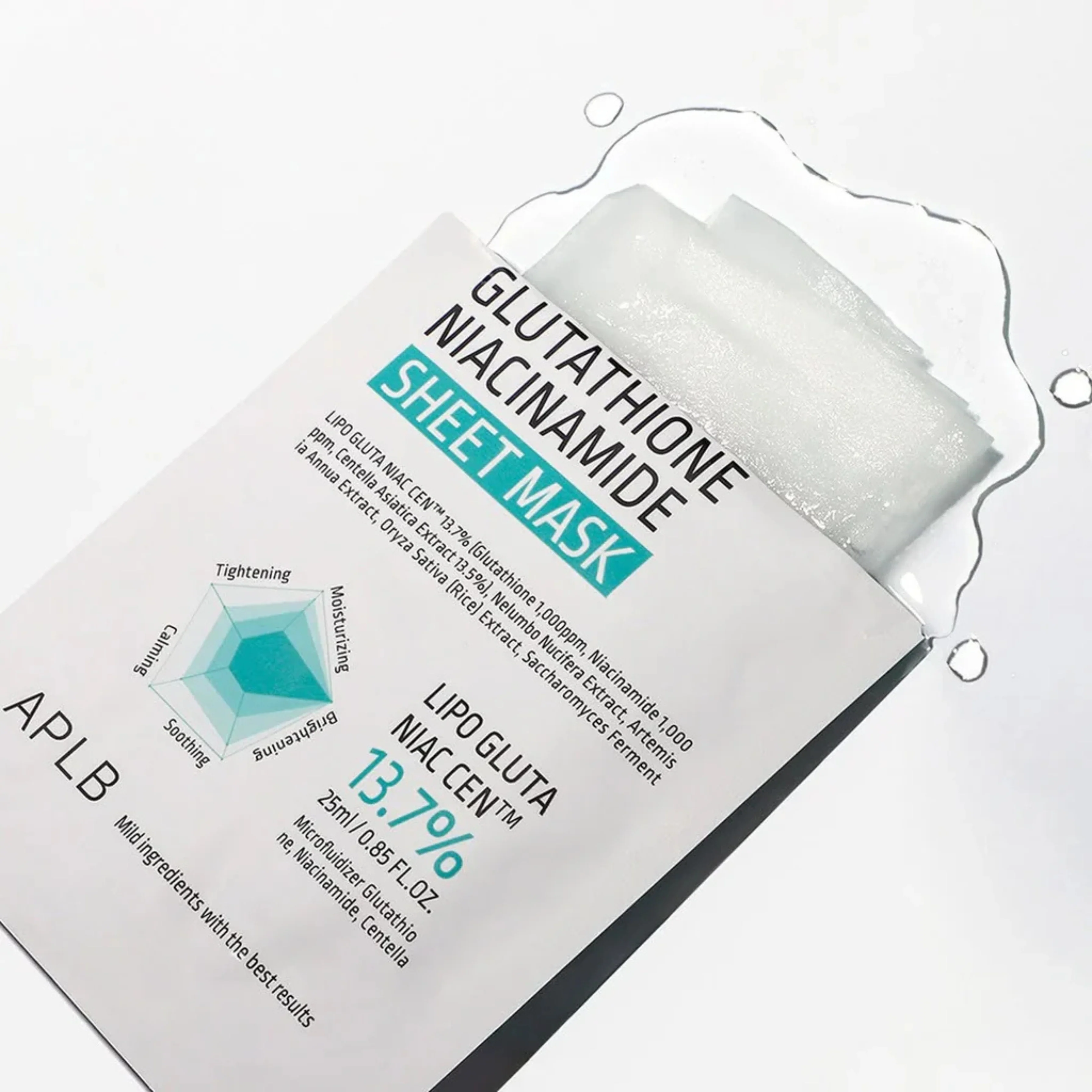 APLB Glutathione Niacinamide Sheet Mask (1pc / 10pcs) - Image 4