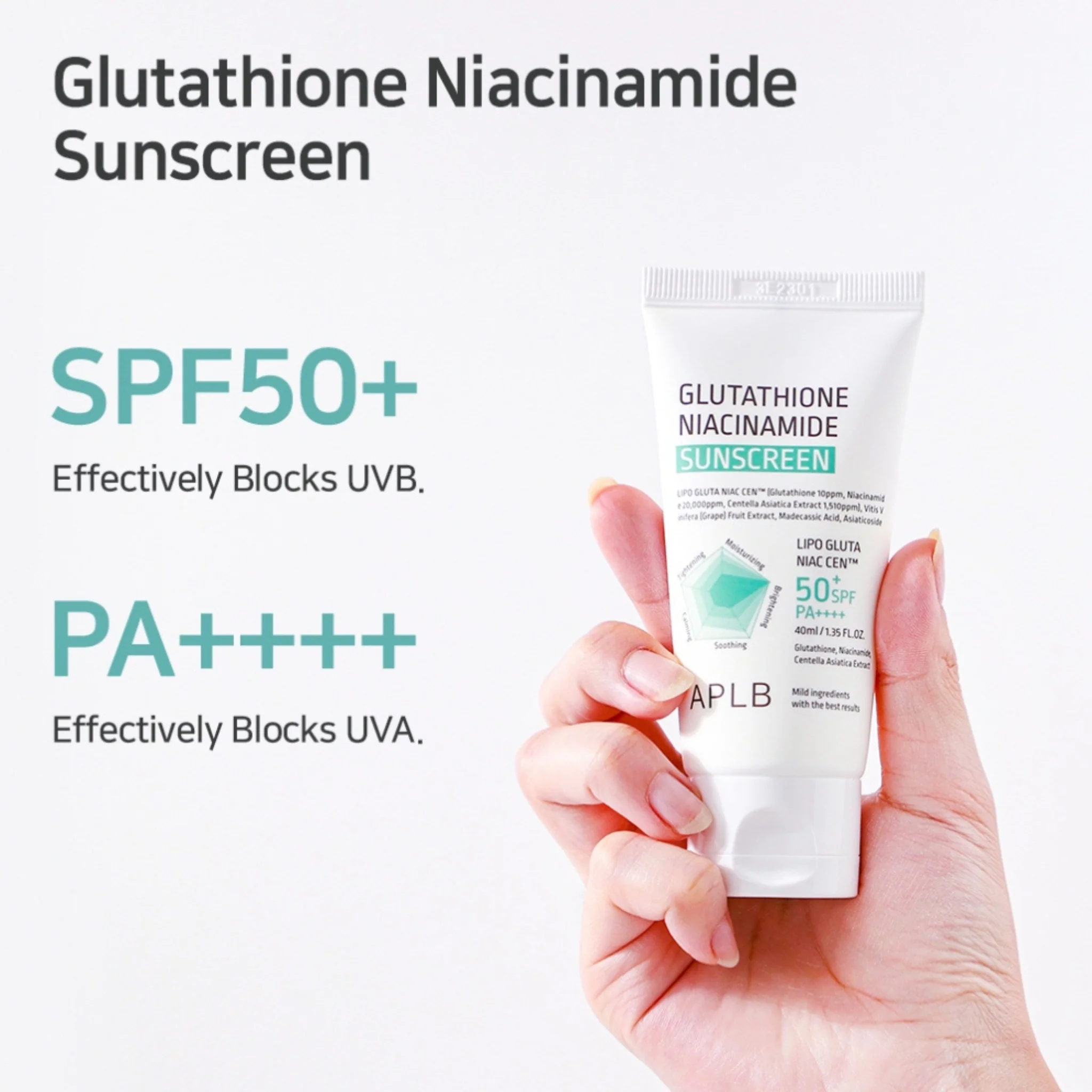 APLB Glutathione Niacinamide Sunscreen 40ml - Image 4