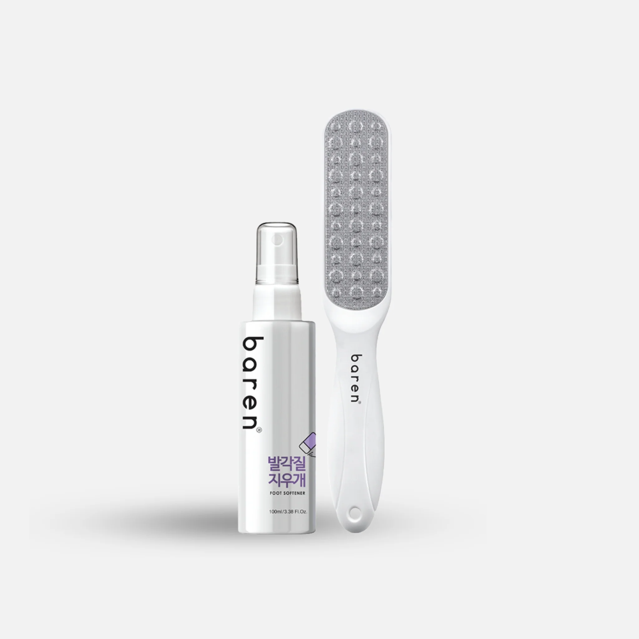 BAREN Callus Remover Kit for Feet: Foot File & Peeling Foot Spray