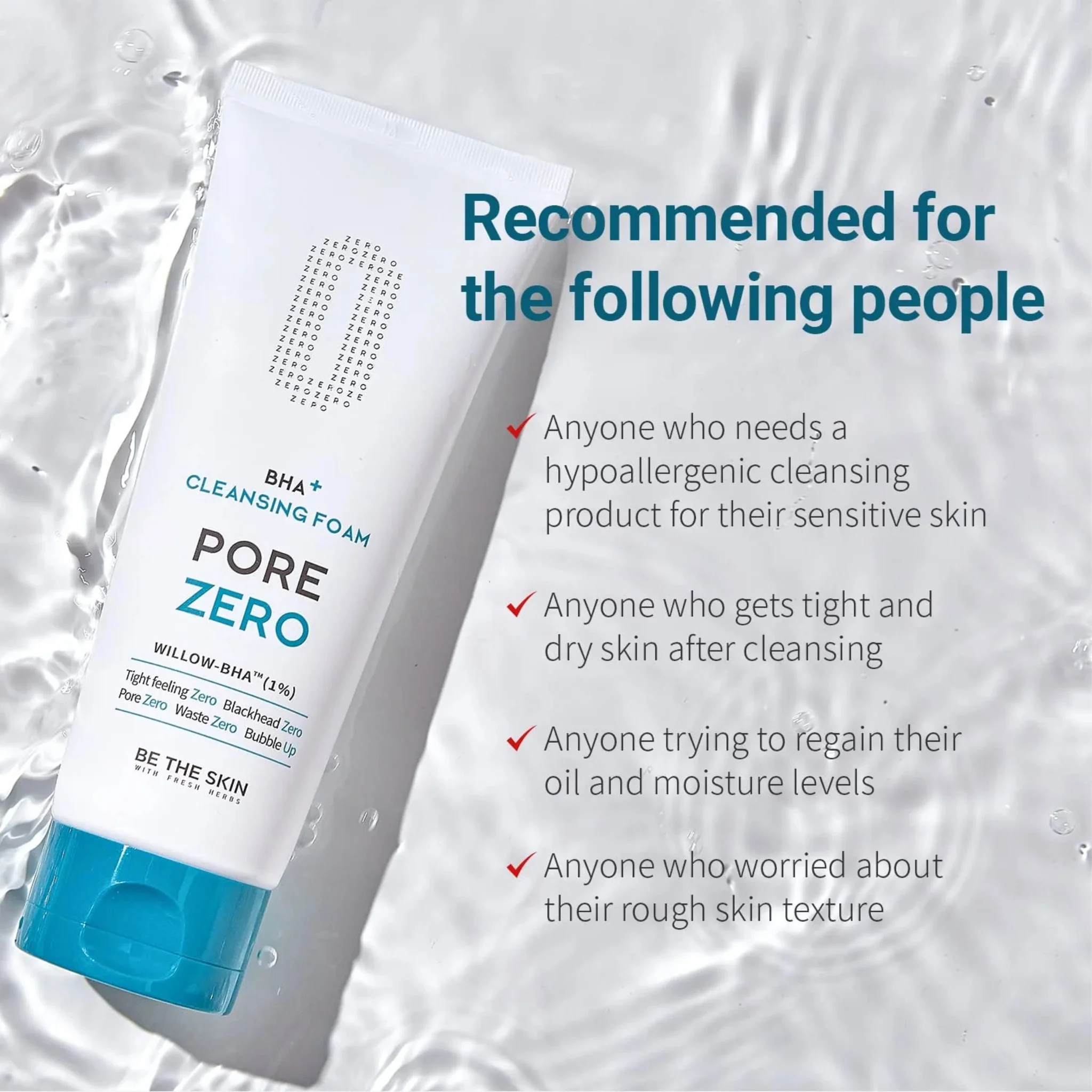 BE THE SKIN BHA+ PORE ZERO Cleansing Foam 150g - Image 5