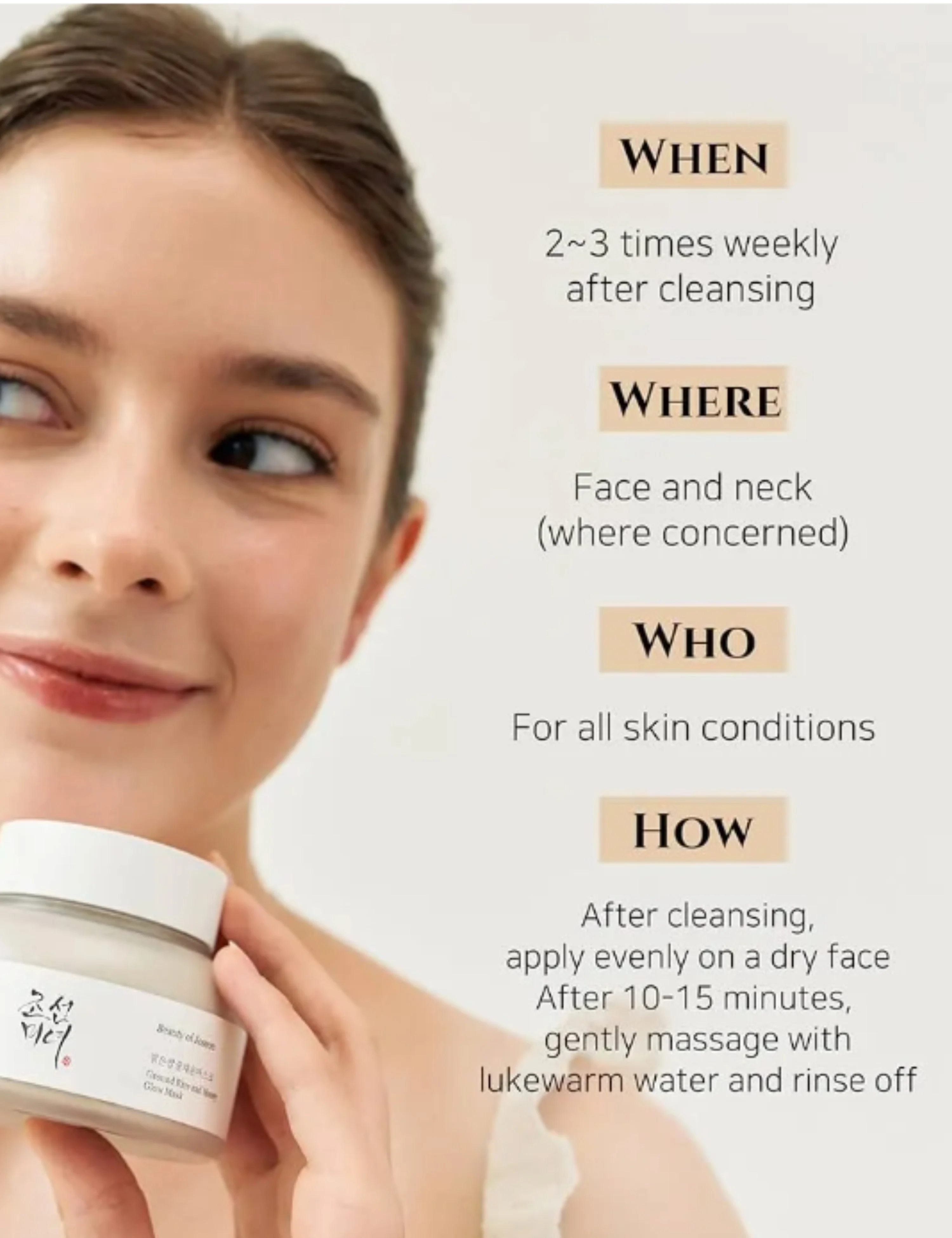BEAUTY OF JOSEON Ground Rice and Honey Glow Mask 150ml - Image 4