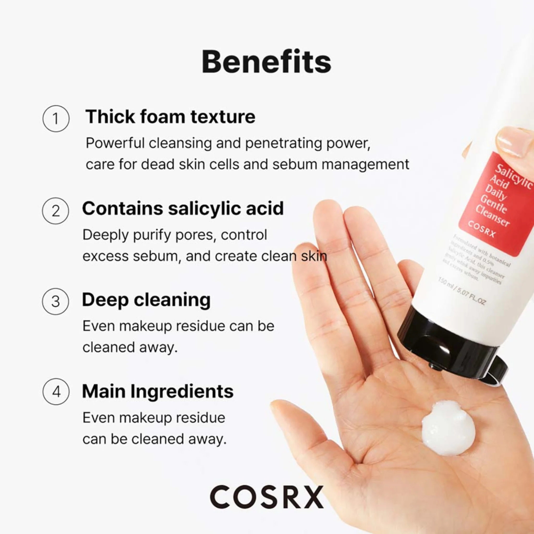 COSRX Salicylic Daily Acid Gentle Cleanser 150ml - Image 3