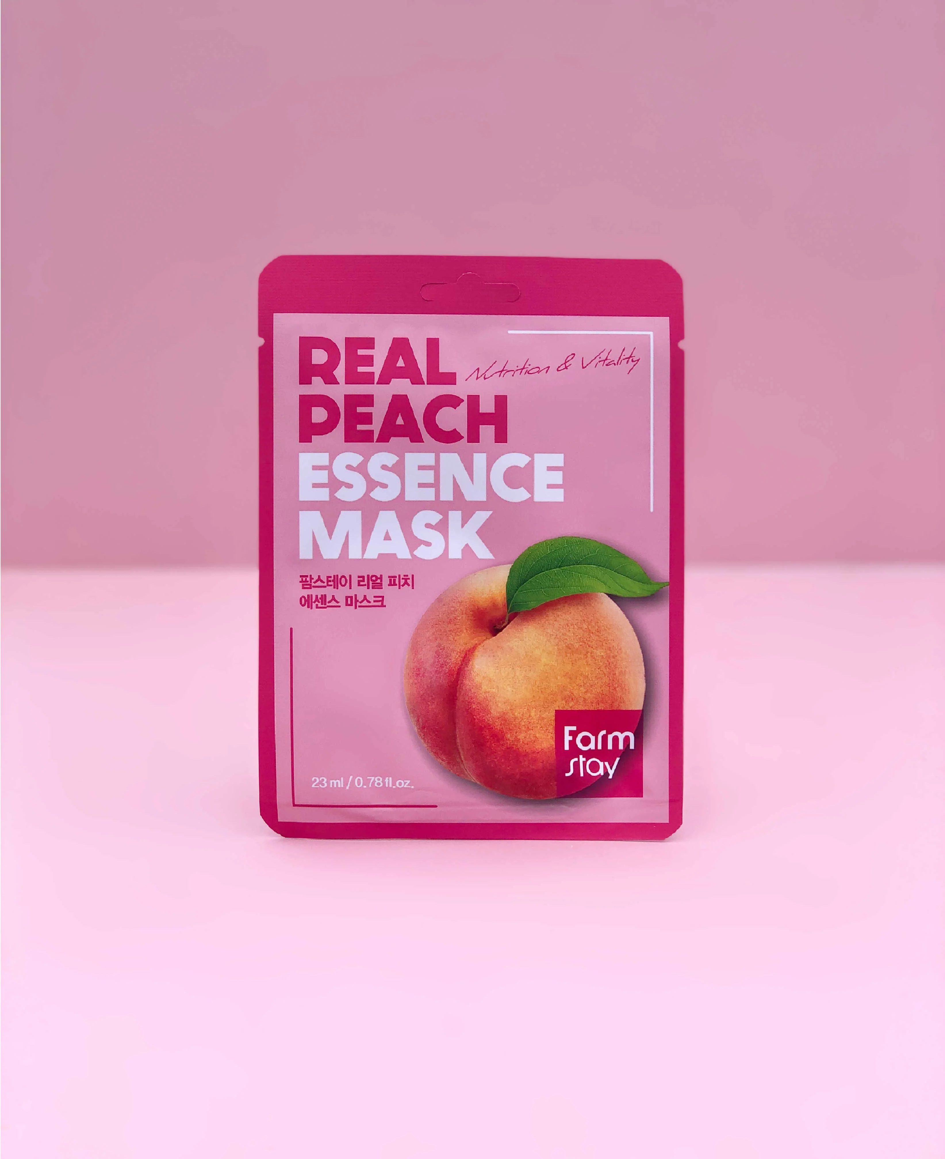 FARM STAY Real Peach Essence Mask Sheet Nutrition & Vitality