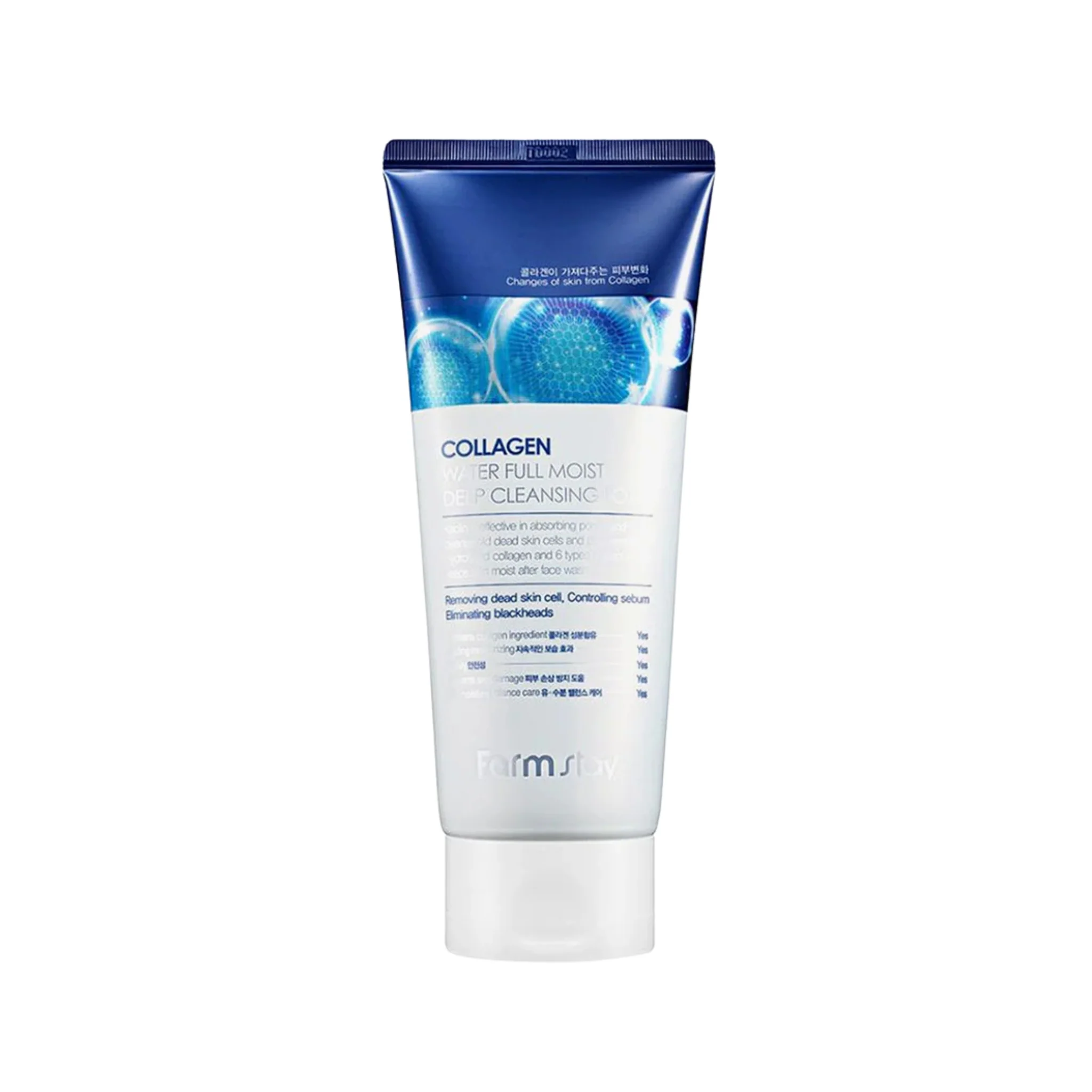 FARM STAY Collagen Water Full Moist Deep Cleansing Foam (180ml) - Image 2