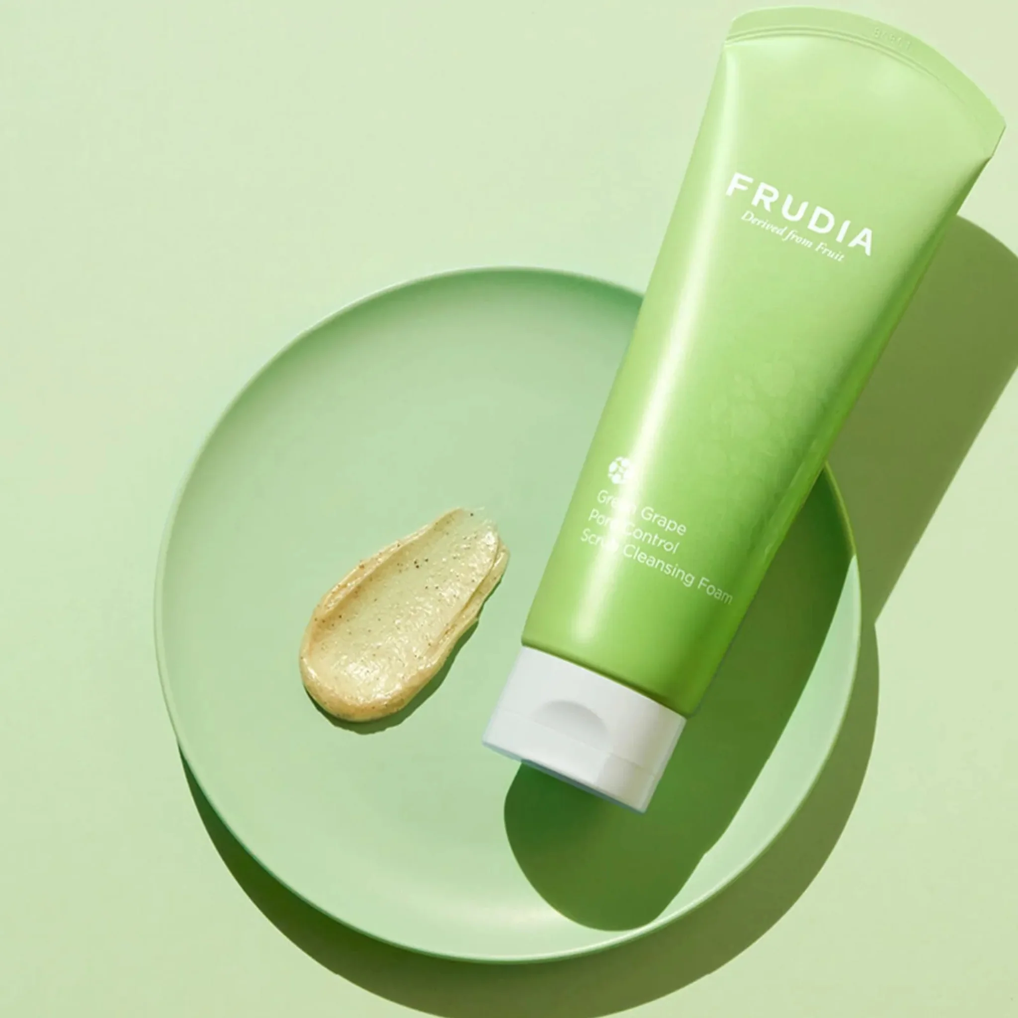 FRUDIA Green Grape Pore Control Scrub Cleansing Foam 145ml - Image 2