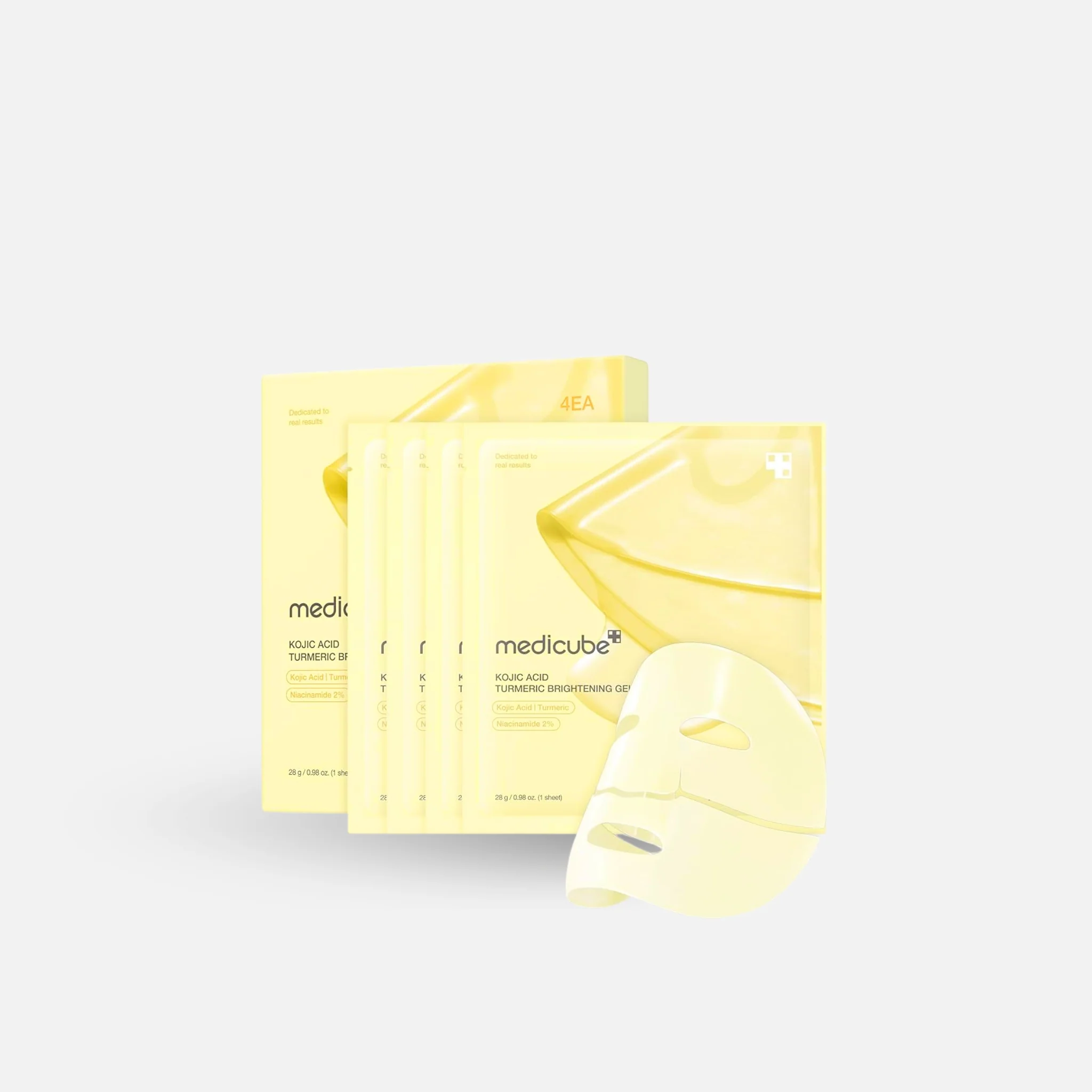 MEDICUBE Kojic Acid Turmeric Brightening Gel Mask 28g /4pcs - Image 4