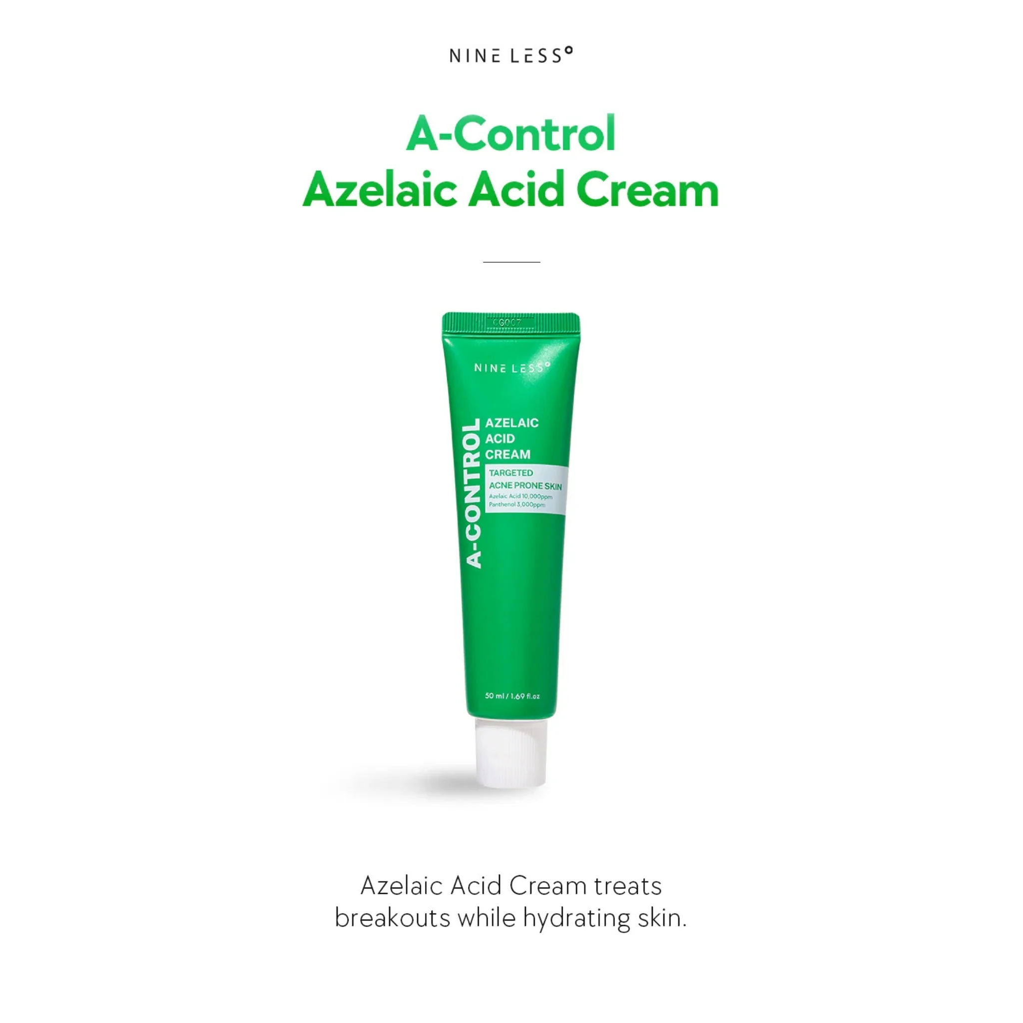 NINE LESS A-Control 10% Azelaic Acid Cream 50ml / 15ml - Image 3