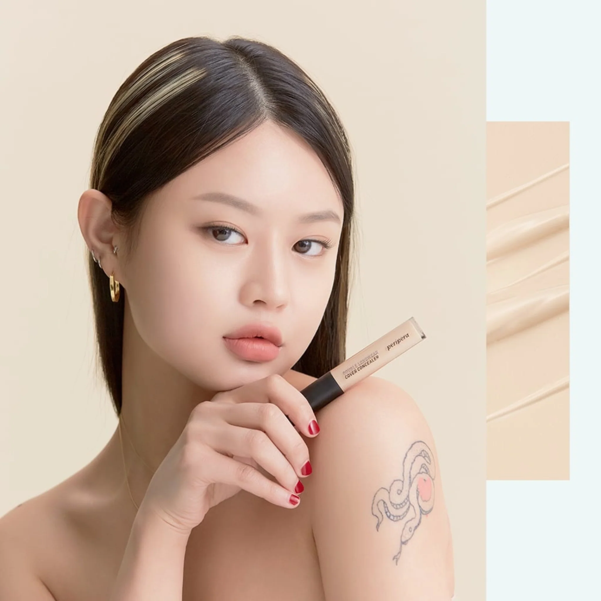 PERIPERA Double Longwear Cover Concealer # 01 Pure Ivory - Image 4
