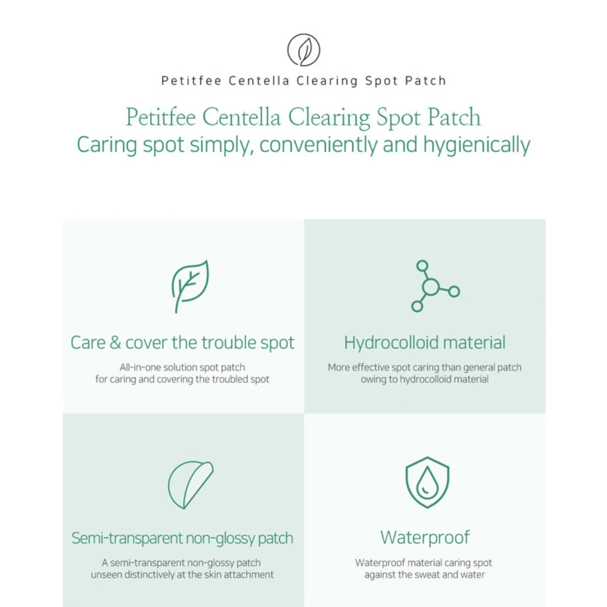 PETITFEE Centella Clearing Spot Patch (23 Patches) - Image 4