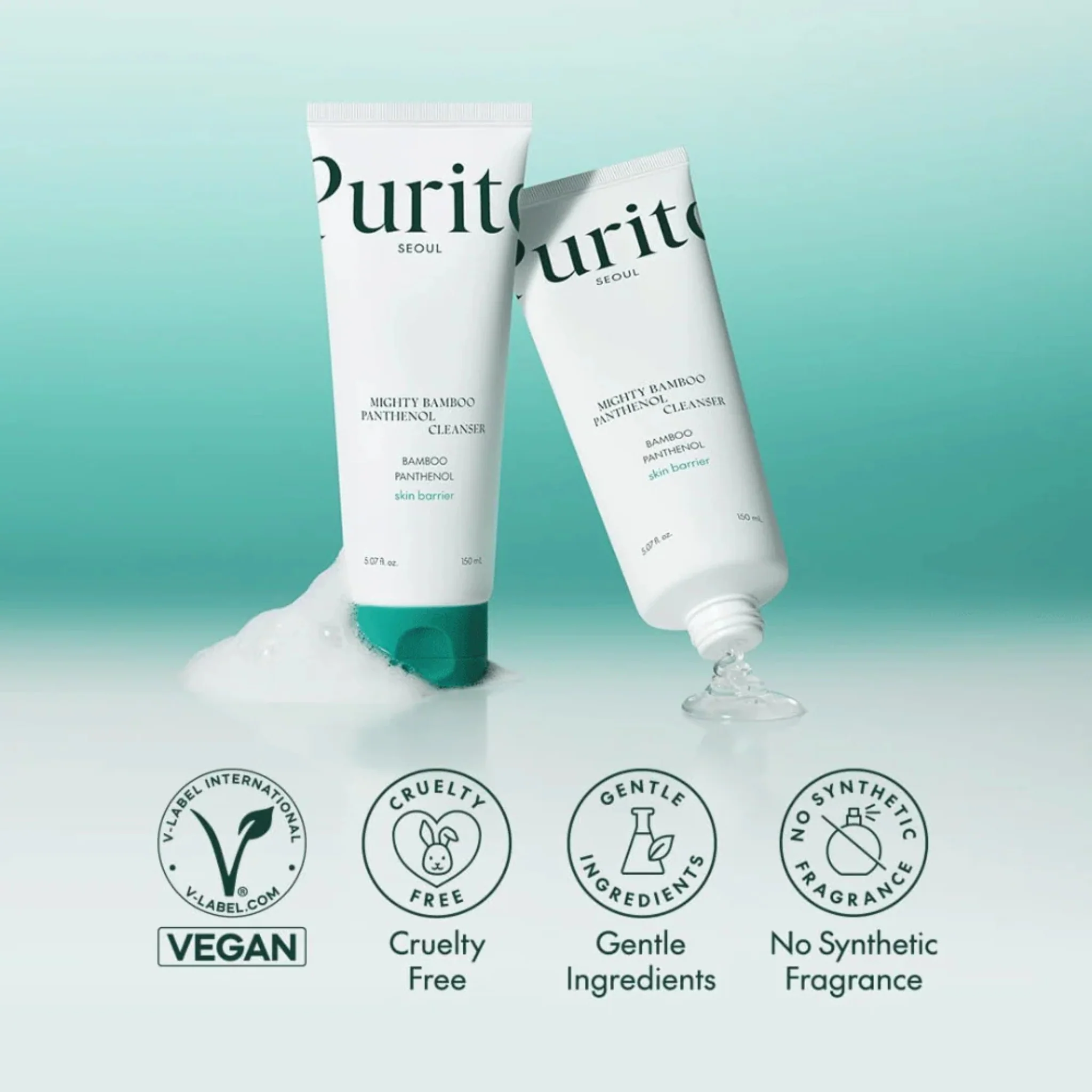 PURITO SEOUL Mighty Bamboo Panthenol Cleanser 150ml - Image 2