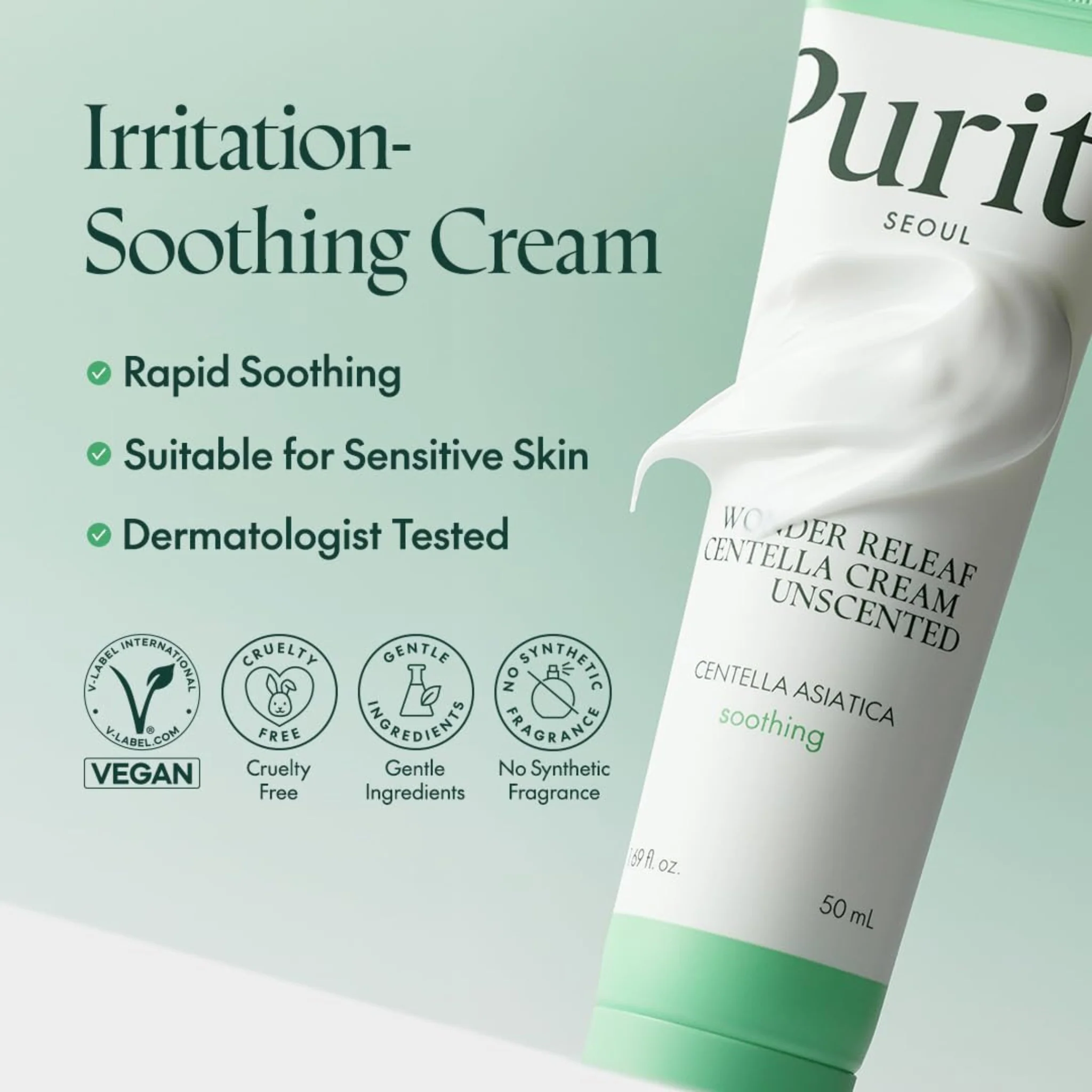 PURITO SEOUL Wonder Releaf Centella Cream Unscented (50ml) - Image 2