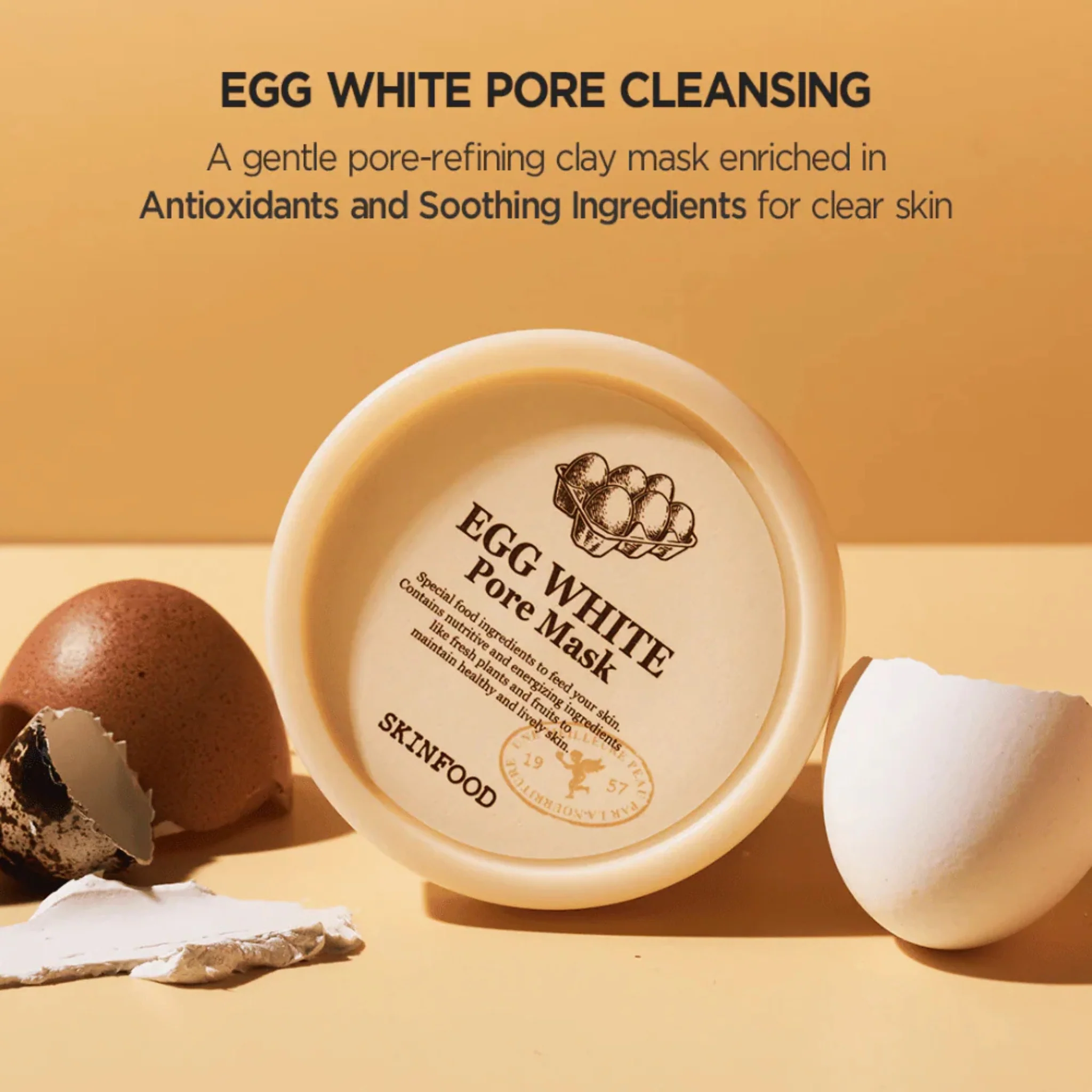 SKINFOOD Egg White Pore Wash Off Mask 120g - Image 3