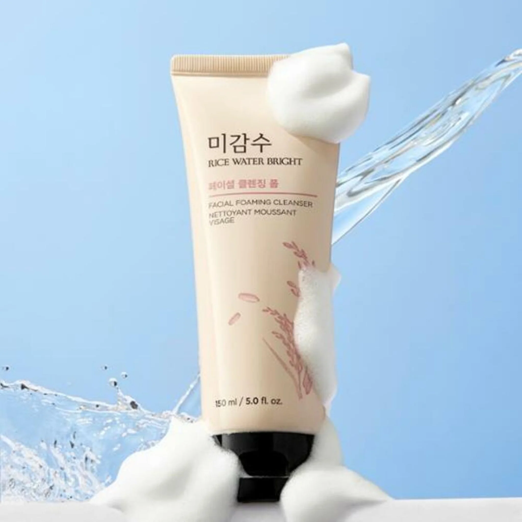 THE FACE SHOP Rice Water Bright Rice Bran Foaming Cleanser 150ml - Image 3