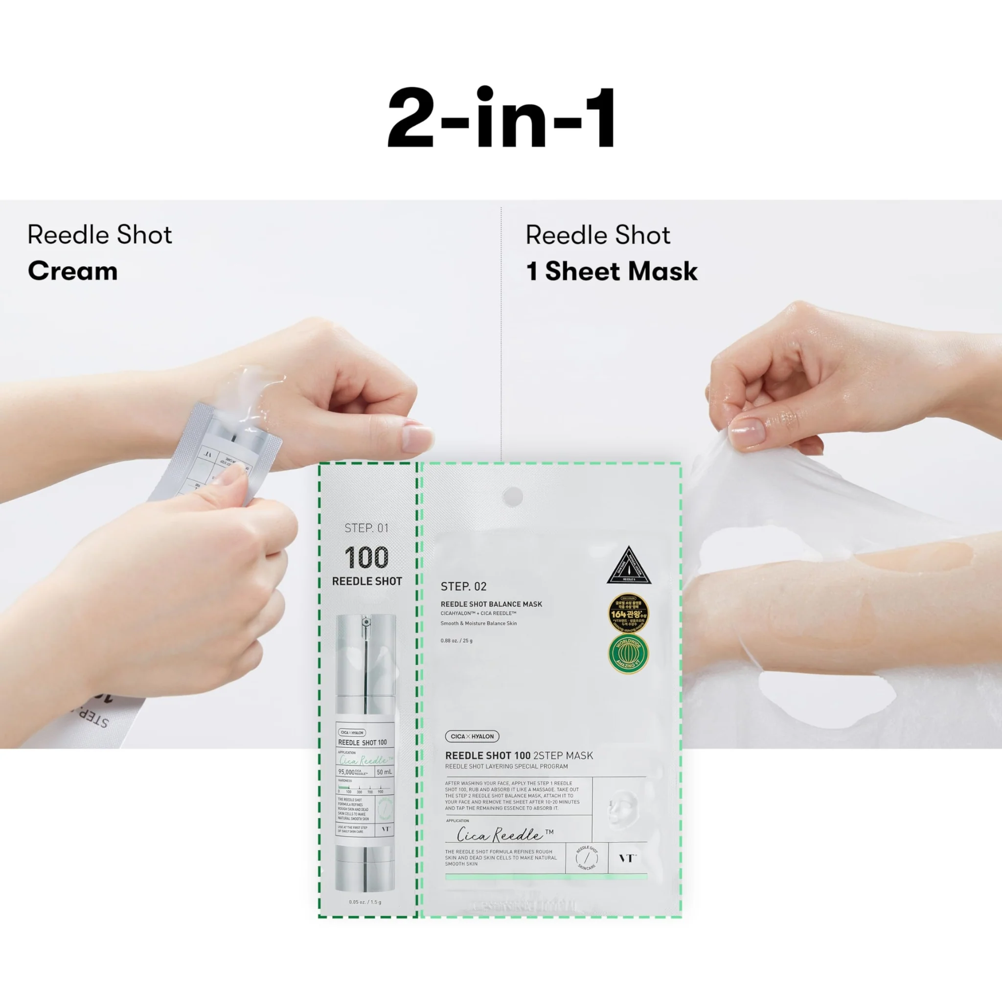 VT Cosmetics Reedle Shot 300 2-Step Mask - Image 3